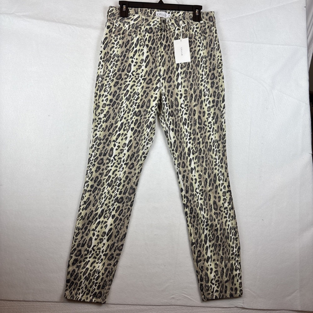 Cello High Rise Skinny Pants Juniors 11 Animal Leopard Snake Print NWT